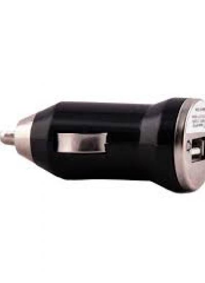 Conector mechero automóvil USB único (negro)